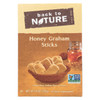 Back To Nature Honey Graham Sticks - Graham Flour and Honey - Case of 6 - 8 oz.