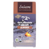 Salazon Chocolate Candy - Organic - Dark Chocolate - 72 Percent Cocoa - Sea Salt and Almonds - 2.75 oz - Case of 12
