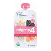 Plum Organics Mighty 4 Blends Tots - Guava Pomegranate Black Bean Carrot and Oat - Case of 6 - 4 oz.