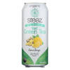 Steaz Lightly Sweetened Green Tea - Lemon Ginger - Case of 12 - 16 Fl oz.