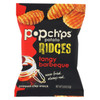 Popchips Potato Chip - Ridges - Tangy BBQ - Case of 24 - .8 oz