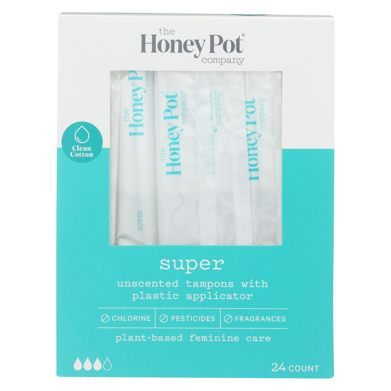 The Honey Pot Tampons Cln Cotton Super 24 CT Phenom Stores