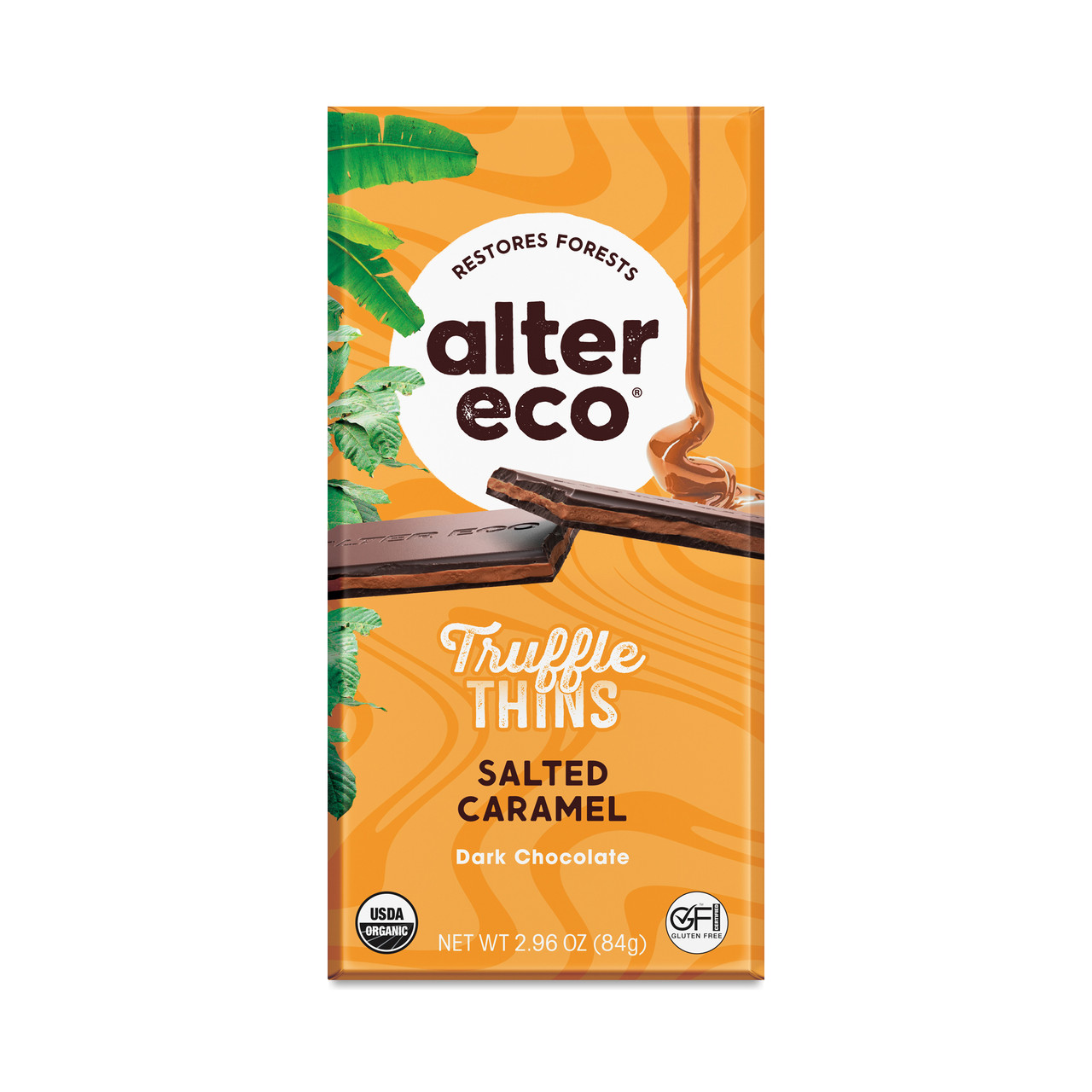 Alter Eco Organic Silk Velvet Dark Chocolate Truffle Thins Bar, 2.96 Ounce  -- 12 per case