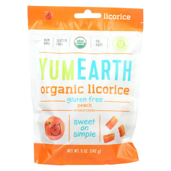 Yumearth Organics - Licorice - Peach - Case of 12 - 5 oz.