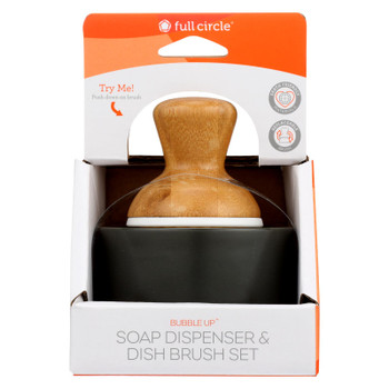 Full Circle Home - Bubble Up Soap Dispenser and Dish Brush Set - Gray - 1 Count Full Circle Home - Bubble Up Soap Dispenser and Dish Brush Set - Gray - 1 Count