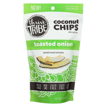 Thrive Tribe - Coconut Chips - Toasted Onion - Case of 6 - 3.14 oz. Thrive Tribe - Coconut Chips - Toasted Onion - Case of 6 - 3.14 oz.