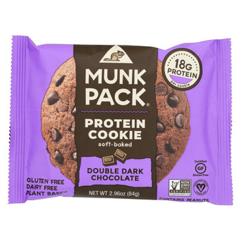 Munk Pack - Protein Cookie - Double Dark Chocolate - Case of 6 - 2.96 oz. Munk Pack - Protein Cookie - Double Dark Chocolate - Case of 6 - 2.96 oz.