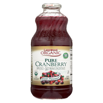 Lakewood - Organic Juice - Pure Cranberry - Case of 6 - 32 fl oz.