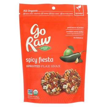 Go Raw - Organic Sprouted Flax Snax - Spicey Fiesta - Case of 12 - 3 oz.