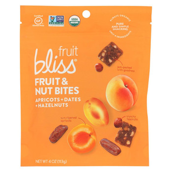 Fruit Bliss - Organic Fruit and Nut Bites - Apricot - Case of 6 - 4 oz.