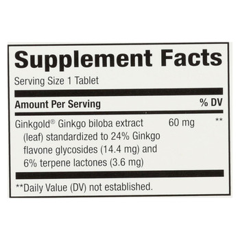 Nature's Way - Ginkgold 60 Mg - 50 Tablets