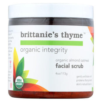 Brittanie's Thyme - Organic Facial Scrub - Almond Oatmeal - 4 oz. Brittanie's Thyme - Organic Facial Scrub - Almond Oatmeal - 4 oz.