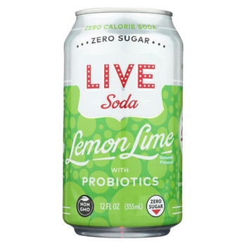Live Soda - Soda Lemon Lime Probiotic - Case of 4-6/12 fl oz.
