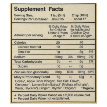 Maty's - Organic Mucus Cough Syrup - 6 fl oz.