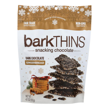 Bark Thins - Snacking Chocolate - Holiday Gingerbread - Case of 12 - 4.7 oz. Bark Thins - Snacking Chocolate - Holiday Gingerbread - Case of 12 - 4.7 oz.