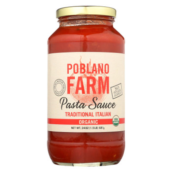 Poblano Farm Organic Traditional Italian Pasta Sauce   - Case of 12 - 24 OZ