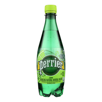 Perrier Sparkling Natural Mineral Water Lime - Case of 24 - 16.9 FZ