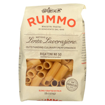 Rummo Rigatoni No 50 Enriched Macaroni Product - Case of 20 - 16 OZ