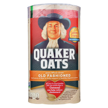 Quaker 100% Whole Grain Old Fashioned Oats  - Case of 12 - 18 OZ Quaker 100% Whole Grain Old Fashioned Oats  - Case of 12 - 18 OZ