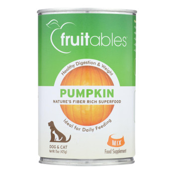 Fruitables - Pet Puree Pumpkin Can - Case of 12 - 15 OZ Fruitables - Pet Puree Pumpkin Can - Case of 12 - 15 OZ
