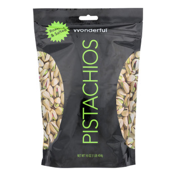 Wonderful Pistachios - Pistachios Roasted Salted - Case of 12 - 16 OZ Wonderful Pistachios - Pistachios Roasted Salted - Case of 12 - 16 OZ