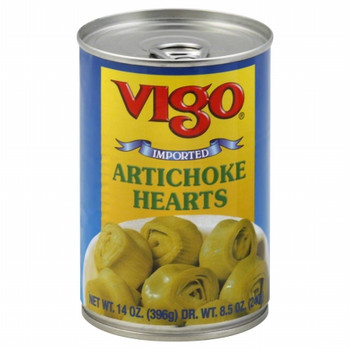 Vigo Imported Whole Artichoke Hearts - Case of 12 - 14 OZ
