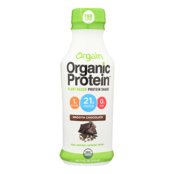 Orgain Smooth Chocolate Plant Based Protein Shake - Case of 12 - 14 FZ