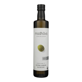 Madhava Honey - Olv Oil Organic Extra Virgin - Case of 6 - 16.9 FZ
