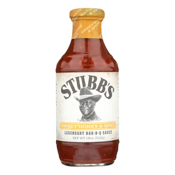 Stubb's Sweet Honey & Spice Legendary Bar-B-Q Sauce - Case of 6 - 18 OZ