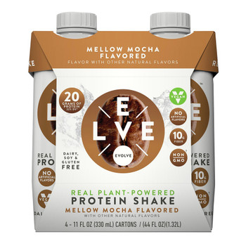 Evolve Mellow Mocha Protein Shakes  - Case of 3 - 4/11 OZ