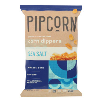 Pipcorn - Chps Corn Dippers Sea Salt - Case of 12 - 9.25 OZ Pipcorn - Chps Corn Dippers Sea Salt - Case of 12 - 9.25 OZ
