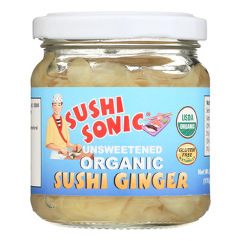 Sushi Sonic Unsweetened Organic Sushi Ginger - Case of 12 - 6 OZ