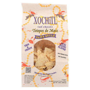 Xochitls Louisiana Cajun Style Corn Chips  - Case of 10 - 12 OZ