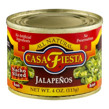 Casa Fiesta Nacho Sliced Jalapenos - Case of 24 - 4 OZ