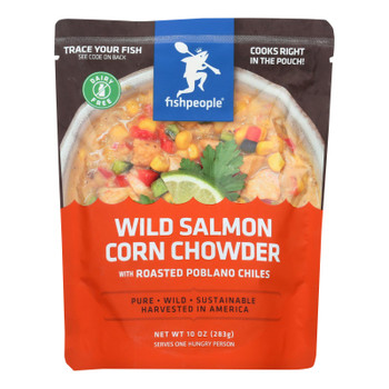 Fishpeople Seafood Wild Salmon Corn Chowder With Roasted Poblano Chiles - Case of 12 - 10 OZ