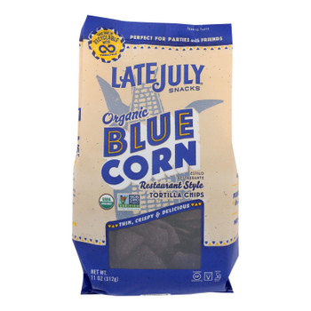 Late July Snacks - Tort Chip Blue Sea Salt - Case of 9 - 11 OZ