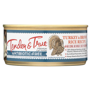 Tender & True Cat Food Turkey And Brown Rice - Case of 24 - 5.5 OZ Tender & True Cat Food Turkey And Brown Rice - Case of 24 - 5.5 OZ