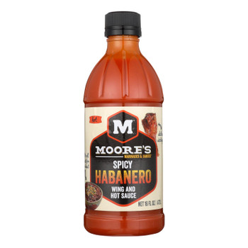 Moore's Marinades & Sauces Spicy Habanero Wing And Hot Sauce  - Case of 6 - 16 FZ Moore's Marinades & Sauces Spicy Habanero Wing And Hot Sauce  - Case of 6 - 16 FZ