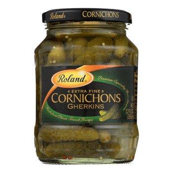 Roland Extra Fine Cornichons Gherkins - Case of 6 - 12 OZ