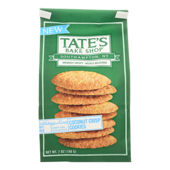 Tate's Bake Shop Coconut Crisp Cookies  - Case of 12 - 7 OZ