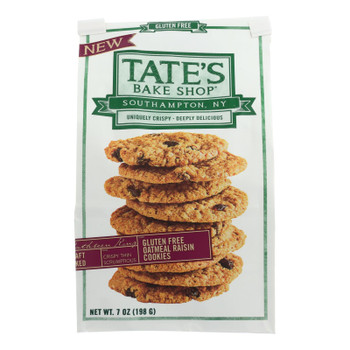 Tate's Bake Shop Gluten Free Oatmeal Raisin Cookies  - Case of 12 - 7 OZ