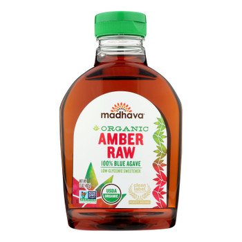 Madhava Honey - Agave Nectar Raw Ambr - Case of 6 - 17 OZ