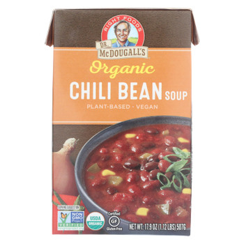Dr. Mcdougall's - Soup Chili Bean - Case of 6 - 17.9 OZ Dr. Mcdougall's - Soup Chili Bean - Case of 6 - 17.9 OZ