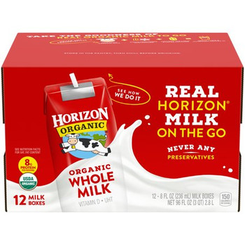 Horizon Organic Dairy - Milk Asptc Plain Whole - 1 Each - 12/8 FZ
