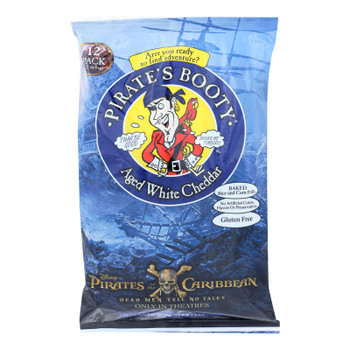 Pirate's Booty Aged White Cheddar Baked Rice & Corn Puffs  - Case of 12 - 12/.5 OZ
