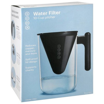 Soma - Water Pitchr Filt 10c Black - Case of 2 - 80 OZ