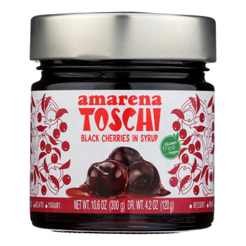 Amarena Toschi Candied Sour Black Cherries In Syrup  - Case of 6 - 10.6 OZ