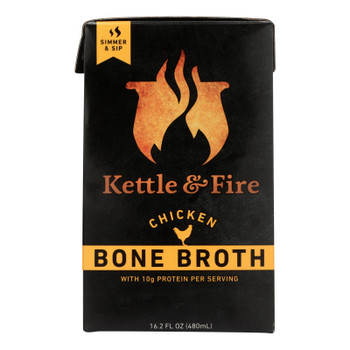 Kettle & Fire Chicken Bone Broth  - Case of 6 - 16.9 OZ