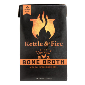 Kettle & Fire Mushroom Chicken Bone Broth  - Case of 6 - 16.9 OZ Kettle & Fire Mushroom Chicken Bone Broth  - Case of 6 - 16.9 OZ
