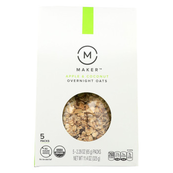 Maker Oats Apple & Coconut Overnight Oats  - Case of 6 - 11.4 OZ